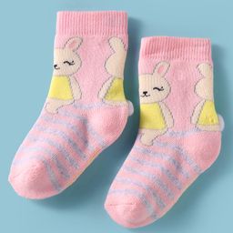 Mustang Cotton Knit Ankle Length Socks with Bunny Design - Pink-image-65