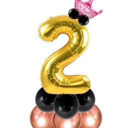 Decor Mantra Number 2 foil balloon 32 inch for birthday decoration items - Gold - Pack of 13-image-1