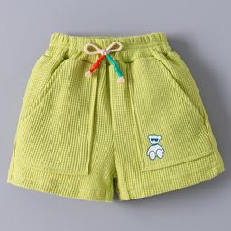 Mark & Mia Shorts With Teddy Bear Print & Bow Applique - Light Green-image-84