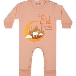 Arvesa Eid Al Adha Mubarak Printed Bodysuit-image-67