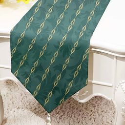 STITCHNEST Green & Beige Floral Printed Tasseled Table Runner-picture-30
