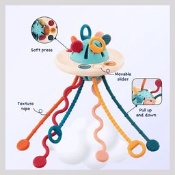 Kipa Little Explorer's UFO Silicone Teether - Multicolor image 2