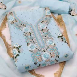 Maroosh Floral Embroidered Silk Georgette Unstitched Dress Material-image-52