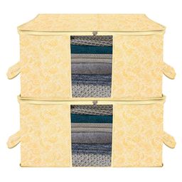 Kuber Industries Yellow Set of 2 Regular Swab Storage Organisers-56