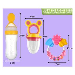 Joy Buzz Baby Food Feeder Nibbler & Rattle Teether Combo - Multicolor image 3