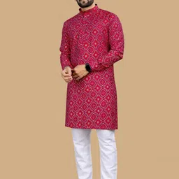 BAESD Men Ethnic Motifs Printed Sequinned Kurta-picture-57