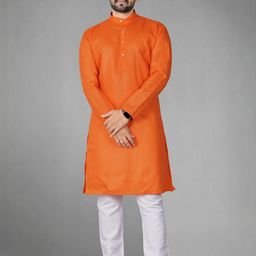 DVILLA Men Cotton Solid Straight Kurta-image-69