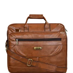 LOREM Unisex Textured Synthetic Leather Laptop Bag image 2