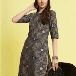 Ethnic basket Women Multicoloured Poly Crepe Kurta Sets-picture-49