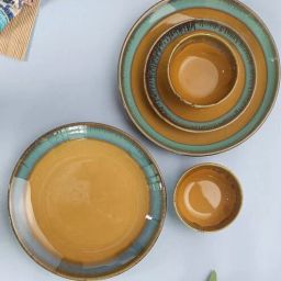 vareesha Mustard Studio Pottery 12 Pc Ceramic Dinner Set-picture-15