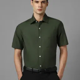 Louis Philippe Green Cotton Regular Fit Texture Shirt-picture-43