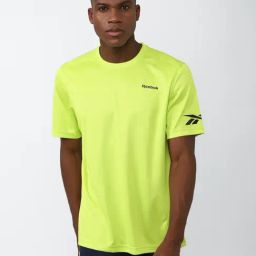 Reebok Neon Yellow Slim Fit Sports T-Shirt-image-16