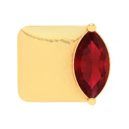 P.C. Chandra Jewellers 18k Gold Unique Shape Leaf Shape Red Stone Nosepin-image-67