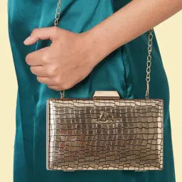 Lavie Golden Synthetic Clutch-image-63