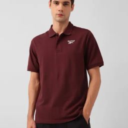 Reebok Maroon Cotton Regular Fit Training Sports Polo-image-81