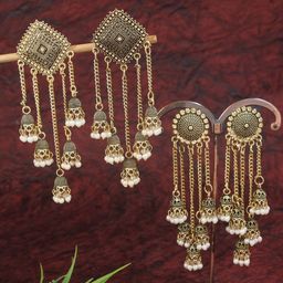I Jewels Contemporary Jhumkas Earrings-24