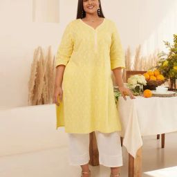Aurelia Green Cotton Printed Straight Kurta-image-86