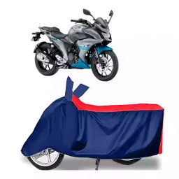 Auto Pearl Two Wheeler Cover with Bag for Yamaha Fazer 25, Red & Blue-image-32