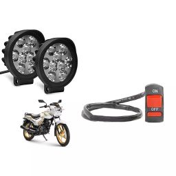 Cartronics 9 Round Cap LED Fog Light With On/Off Switch for TVS Star City Plus(Set of 2 Pcs)-34