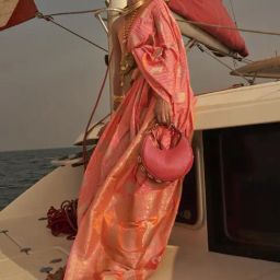 Elora Peach & Pink Woven Saree With Unstitched Blouse-image-58