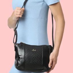 Lavie Denali Black Textured Sling Handbag-14