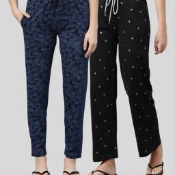 Kryptic Black & Navy Printed Pyjamas (Pack Of 2)-picture-13