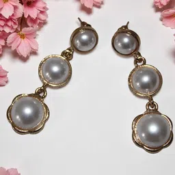 Jolly Faces Pearls Beaded Spherical Shaped Drop Earrings-image-93