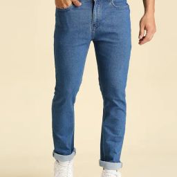 High Star Blue Lightly Washed Slim Fit Jeans-image-45