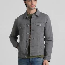 Jack & Jones Gunmetal Regular Fit Denim Jacket-28