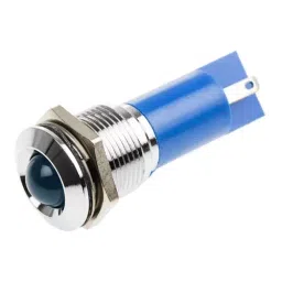 RS PRO Blue Panel Mount Indicator 12V AC/DC, Mounting Hole Size 16 mm, Termination Type Solder Tab, Model No 203947-28