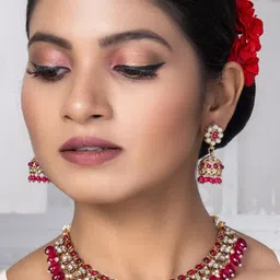 zarmar fashion Women Fuchsia Jewellery Set-image-31