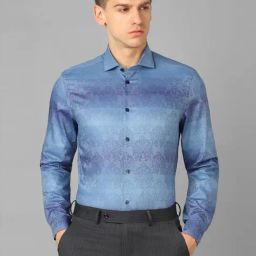 Louis Philippe Sport Blue Cotton Regular Fit Printed Shirt-picture-31