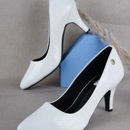 Elle Women's White Stiletto Pumps-image-96
