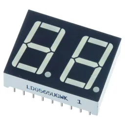 MULTICOMP PRO 7 Segment LED Displays DISPLAY, SEVEN SEGMENT, 0.56 INCH, GREEN, LD0565GWK-91