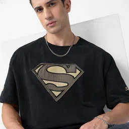 The Souled Store Superman Typography Printed Pure Cotton Oversized T-shirt-picture-27
