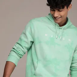 WROGN Tie And Dye Printed Applique Hooded Sweatshirt-picture-12