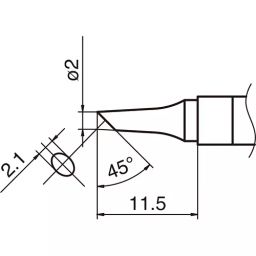 Hakko Soldering Iron Tip 2BC Type Suitable For FN-1010, T36-BC2-25