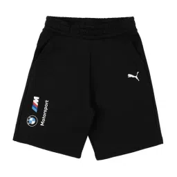 Puma Kids BMW M Motorsport Essential Black Cotton Logo Shorts-image-79