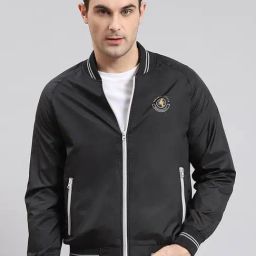 Monte Carlo Black Regular Fit Bomber Jacket-32