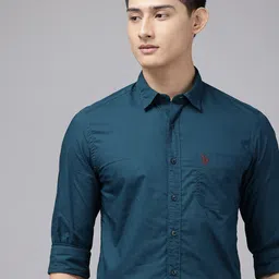 U.S. Polo Assn. Denim Co. Pure Cotton Slim Fit Casual Shirt-image-71
