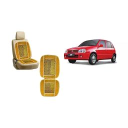 Auto Pearl Car Wooden Bead Seat Cushion with Velvet Border Compatible for Maruti Suzuki Zen 2 Pcs-image-50