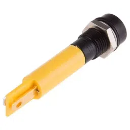 RS PRO Yellow Panel Mount Indicator 24V AC/DC, Mounting Hole Size 8 mm, Termination Type Solder Tab, IP Rating IP67, Model No 205274 image 3