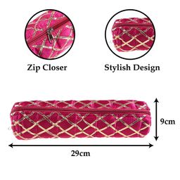 Kuber Industries Red & Pink 4 Pieces Self Design Single Rod Bangle Box image 2