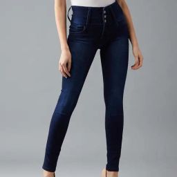 DOLCE CRUDO Navy High Rise Jeans-image-51