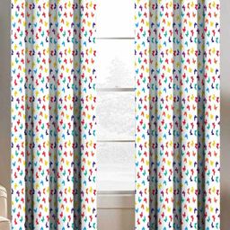 BELLA TRUE White & Blue 2 Pieces Ethnic Motifs Window Curtains-image-76