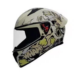 Studds N5 Off-White Medium (570 mm) Full Face Helmet, Thunder D10 Decor-image-98