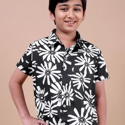YK Boys Standard Fit Floral Printed Spread Collar Casual Shirt-27