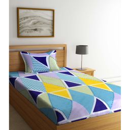 Arrabi Single Bed Cotton Bedsheet and Pillow Cover  Multicolour-image-45