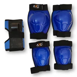 Axg New Goal Unique and Stylish Mould Knee Guard Elbow Guard and Gloves Skating Guard Combo  - Blue-picture-15