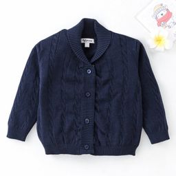 ToffyHouse Full Sleeves Cardigan Solid Colour - Navy Blue-image-90